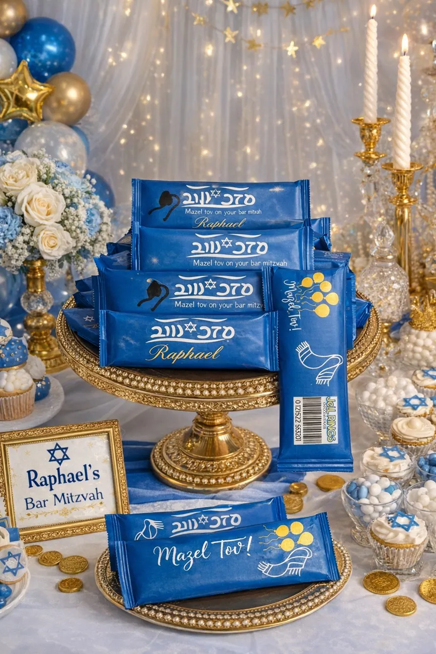 Bar Mitzvah favors and display