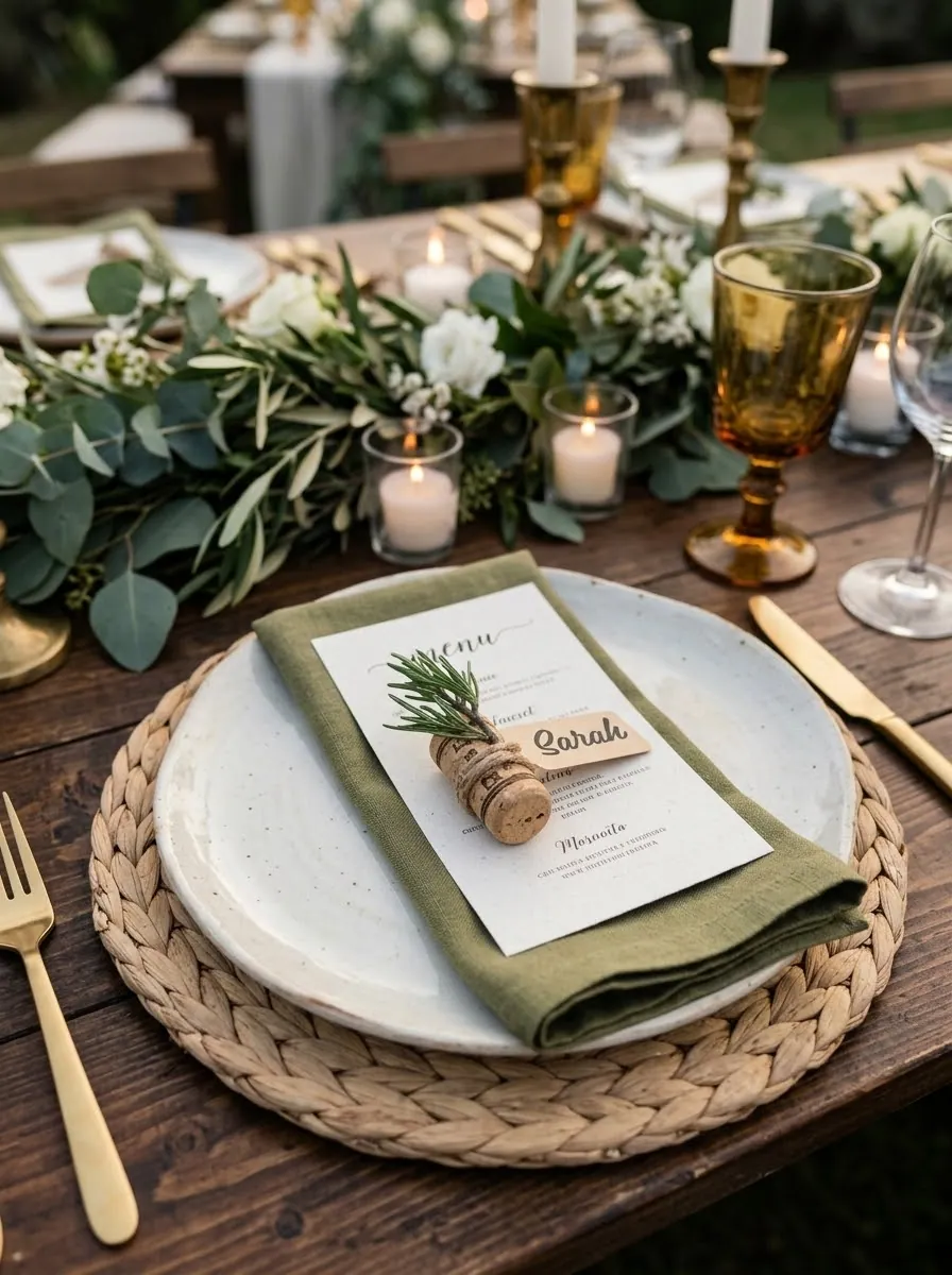 Cork place setting details